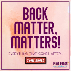 BACK MATTER, MATTERS