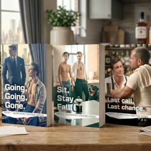 Gay Rom Com - Gloriously Undone Trilogy - Pre-Made Romance Book Outline Cover | PlotProse