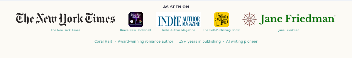 As Seen On - The New York Times, Brave New Bookshelf, Indie Author Magazine, The Self-Publishing Show, Jane Friedman
